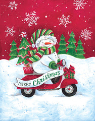 ART1385 - Merry Christmas Red Scooter - 12x16
