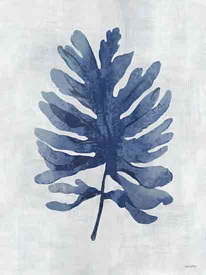 Amber Sterling AS136 - AS136 - Sea Algae II - 12x16 blue leaf watercolor, single leaf, botanical minimalism, soft tones, modern foliage design, nature study, textured paper look from Penny Lane