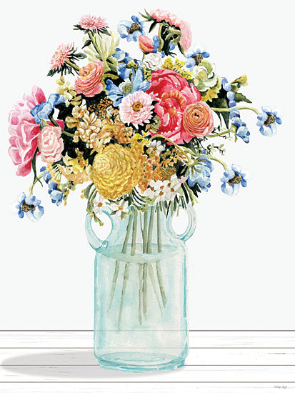 Cindy Jacobs CIN4312 - CIN4312 - Sunny Day Bouquet - 12x16 glass vase, wildflower bouquet, colorful flowers, farmhouse floral, cottagecore aesthetic, vintage decor, botanical painting from Penny Lane