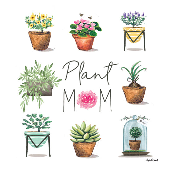 Elizabeth Tyndall ET609 - ET609 - Plant Mom - 12x12 Plant Mom, houseplants illustration, different pots, botanical theme, greenery, hand-drawn elements, plant lover gift from Penny Lane