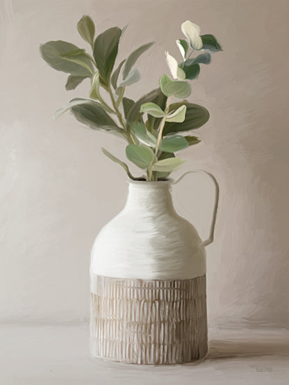 House Fenway FEN860 - FEN860 - Eucalyptus in Vase - 12x16 ceramic pitcher, fresh green foliage, natural leaves, minimalist decor, soft color palette, botanical artwork from Penny Lane