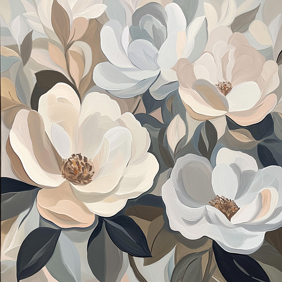 Heidi Kuntz HK450 - HK450 - Blooming Beauty   - 12x12 white roses, floral pattern, soft pastels, neutral tones, modern floral art, botanical painting from Penny Lane