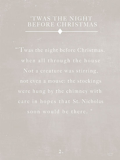Lux + Me Designs LUX502 - LUX502 - Twas the Night Before Christmas  - 12x16 Twas the night before Christmas, classic poem, Christmas quote, white text on green chalkboard, vintage feel, holiday decoration, story excerpt from Penny Lane