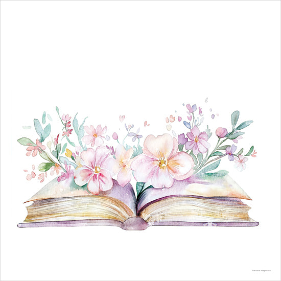 Svetlana Aleinikova SA212 - SA212 - Blooming Pages - 12x12 purple floral book, lavender blooms, open book fantasy, delicate watercolor flowers, story garden from Penny Lane