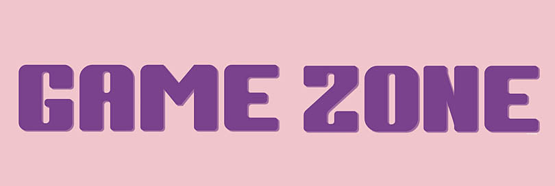 Yass Naffas Designs YND400 - YND400 - Game Zone Sign - 36x12 Game Zone text, pastel pink background, bold purple font, gaming room decor, digital design, simple layout, fun atmosphere from Penny Lane