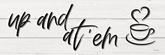 Susie Boyer BOY697 - BOY697 - Up and At 'em - 18x6 Up and At'em, Kitchen, Coffee, Coffee Cup, Typography, Signs, Wood Planks from Penny Lane