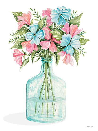Cindy Jacobs CIN3462 - CIN3462 - Pretty Posies I - 12x16 Flowers, Bouquet, Pink and Blue Flowers, Vase, Spring, French Country from Penny Lane