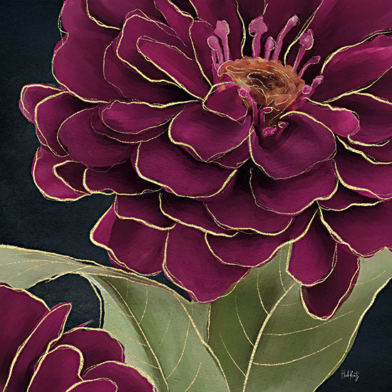 Heidi Kuntz HK185 - HK185 - Burgundy Floral 1 - 12x12 Flowers, Burgundy Flowers, Gold from Penny Lane