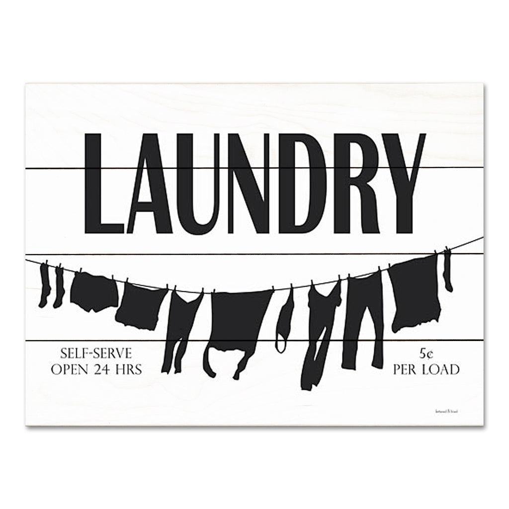 lettered & lined LET693PAL - LET693PAL - Laundry Clothesline - 16x12 Laundry, Laundry Room, Clothesline, Clothes, Typography, Signs, Black & White from Penny Lane