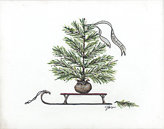 Julie Norkus NOR245 - NOR245 - Tree Harvest - 16x12 Christmas Tree, Christmas, Holidays, Sled, Tree, Simplistic, Banner from Penny Lane
