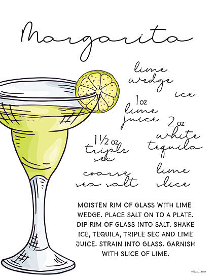Susan Ball SB1063 - SB1063 - Margarita Recipe    - 12x16 Margarita Recipe, Recipe, Kitchen, Cocktails, Drink, Bar, Typography, Signs from Penny Lane