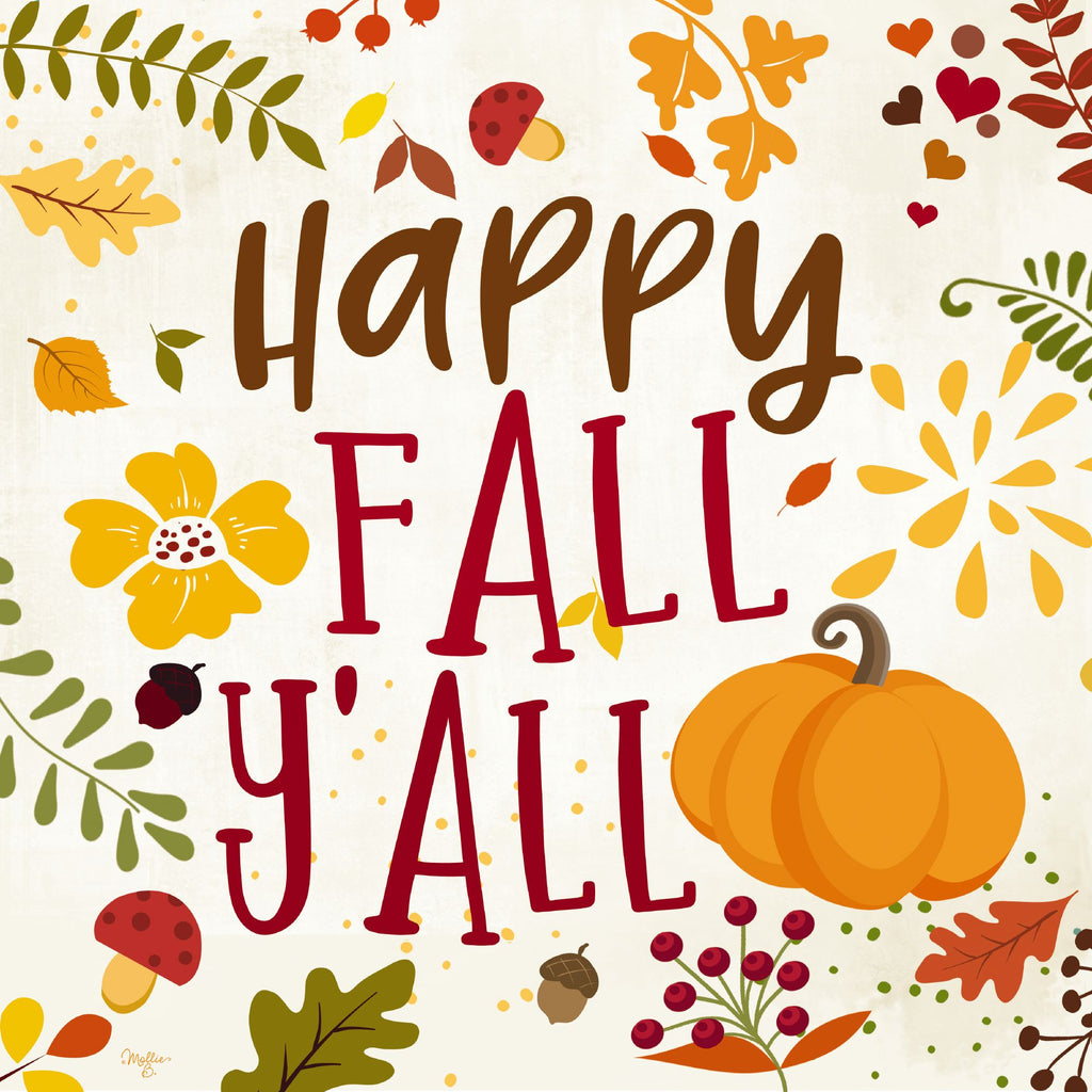Mollie B. MOL1974 - MOL1974 - Happy Fall Y'all - 12x12 Happy Fall Y'all, Pumpkins, Autumn, Iconography, Greenery, Signs from Penny Lane