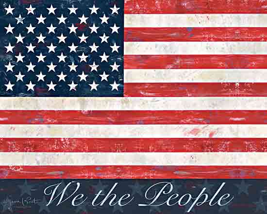 Annie LaPoint ALP2493 - ALP2493 - We the People Flag - 16x12 Patriotic, American Flag, Red, White & Blue, Independence Day, We the People, Typography, Signs, Textual Art, Stars from Penny Lane