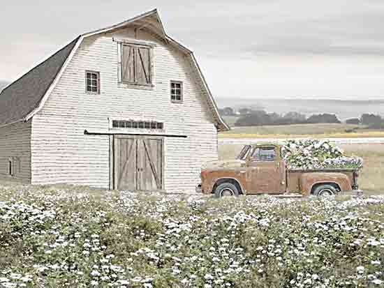 Amber Sterling AS166 - AS166 - Flower Delivery - 16x12 Barn, White Barn, Truck, Flowers, Farm, Wildflowers, White  Wildflowers, Landscape from Penny Lane