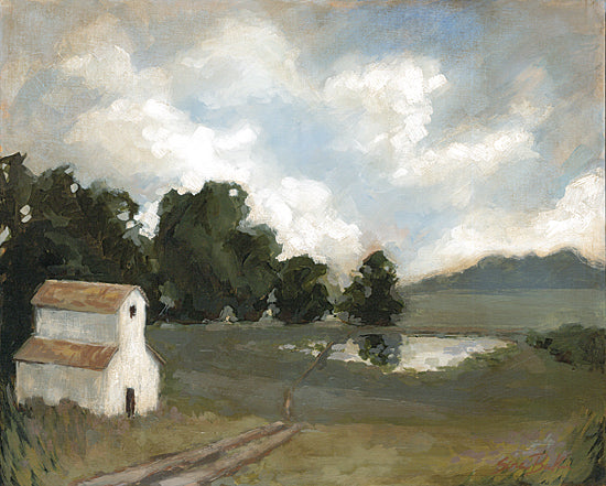 Sara Baker BAKE333 - BAKE333 - Beauty Flows Through It - 16x12 Landscape, Barn, Farm, Road, Trees, Mountains, Clouds, Sky, Pond, Abstract from Penny Lane