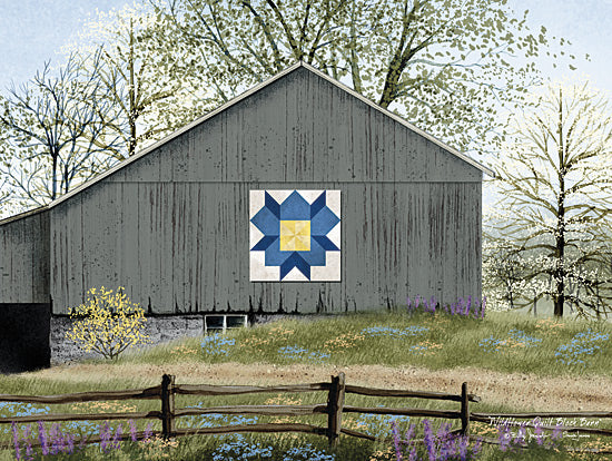 Billy Jacobs BJ1372 - BJ1372 - Wildflower Quilt Block Barn - 16x12 Folk Art, Spring, Farm, Barn, Gray Barn, Wildflower Quilt Block, Wildflowers, Trees, Flowering Trees, Landscape from Penny Lane