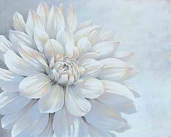 Cloverfield & Co. CC245 - CC245 - Dahlia Dreams - 16x12 Flower, White Flowers, Dahlia, White Dahlia, Blooms, Petals, Blue & White from Penny Lane