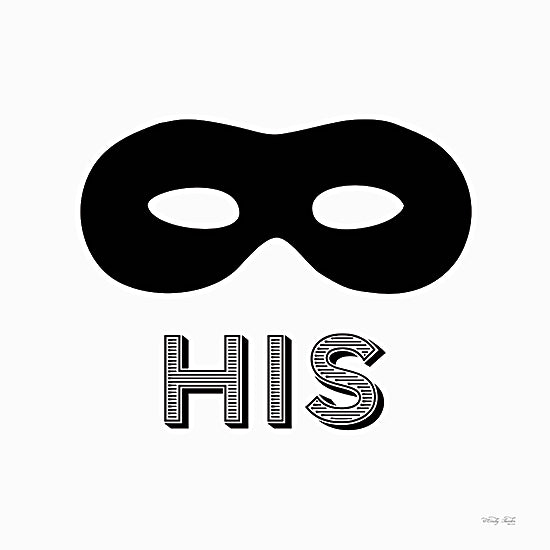 Cindy Jacobs CIN4166 - CIN4166 - His Mask - 12x12 Superheroes, Mask, His, Typography, Signs, Textual Art, Black & White, Children, Boys from Penny Lane