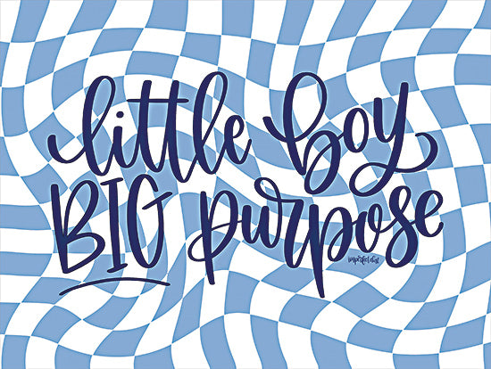 Imperfect Dust DUST1190 - DUST1190 - Little Boy, Big Purpose - 16x12 Children, Little Boy, Inspirational, Little Boy Big Purpose, Typography, Signs, Textual Art, Blue & White Plaid from Penny Lane