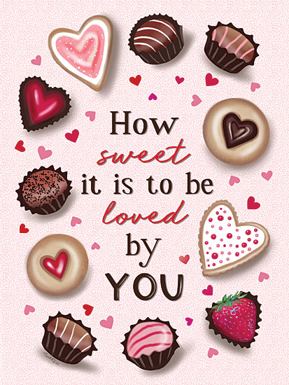 Elizabeth Tyndall ET292 - ET292 - Sweet Valentine - 12x16 Valentine's Day, Candy, Hearts, Inspirational, How Sweet it is to Be Loved By You, Typography, Signs, Textual Art from Penny Lane