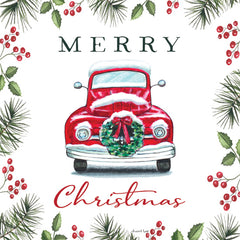 ET339 - Merry Christmas Truck with Wreath - 12x12