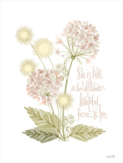 House Fenway FEN1037 - FEN1037 - Like a Wildflower - 12x16 Flowers, Wildflowers, Inspirational, Girl Power, She is Like a Wildflower - Beautiful, Fierce & Free, Typography, Signs, Textual Art, Neutral Palette from Penny Lane