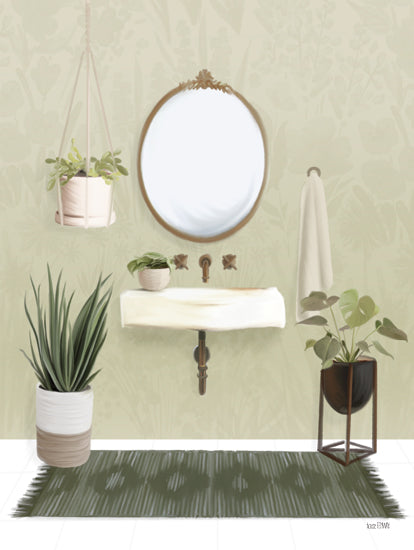 House Fenway FEN1074 - FEN1074 - Soak Into Nature I - 12x16 Bath, Bathroom, Sink, Mirror, Plants, Potted Plants, House Plants, Nature, Rug, Soak Into Nature from Penny Lane