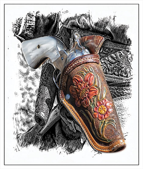 JG Studios JGS593 - JGS593 - Flower Stamped Holster - 12x16 Cowboy, Western, Holster, Flower Stamped Holster, Gun from Penny Lane