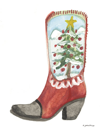 Jessica Mingo JM600 - JM600 - Christmas Boot - 12x16 Christmas, Holidays, Cowgirl Boot, Western, Christmas Tree, Star from Penny Lane