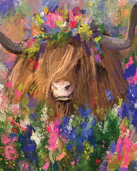 Kamdon Kreations KAM1007 - KAM1007 - Take a Little Rest - 12x18 Whimsical, Cow, Highland Cow, Flowers, Wildflowers, Floral Crown from Penny Lane