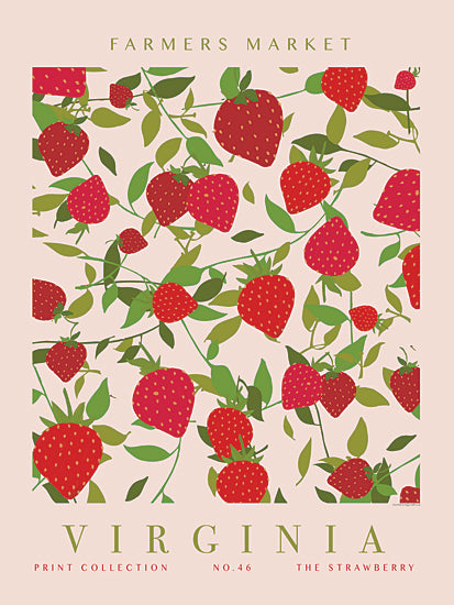 Kamdon Kreations KAM923 - KAM923 - Farmers Market Strawberry Poster - 12x16 Strawberries, Farmer's Market Virginia, Typography, Signs, Textual Art from Penny Lane