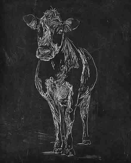 Kamdon Kreations KAM942 - KAM942 - Farm to Walls Cow - 12x16 Cow, Farm Animal, Sketch, Drawing Print, Black & White from Penny Lane