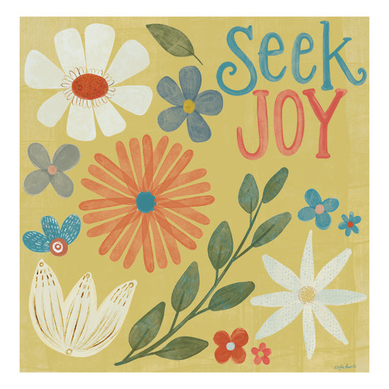 Katie Doucette KD197 - KD197 - Seek Joy - 12x12 Folk Art, Flowers, Inspirational, Seek Joy, Typography, Signs, Textual Art, Greenery from Penny Lane