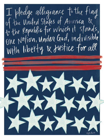 Katie Doucette KD217 - KD217 - I Pledge Allegiance to the Flag - 12x16 Patriotic, America, July 4th, Stars, Independence Day, I Pledge Allegiance to the Flag, Typography, Signs, Textual Art, Red, White & Blue from Penny Lane