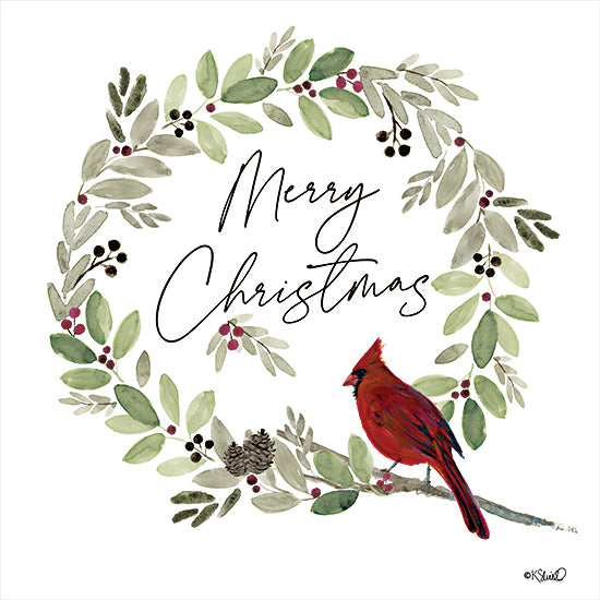 Kate Sherrill Licensing KS224LIC - KS224LIC - Merry Christmas Cardinal Wreath - 0  from Penny Lane