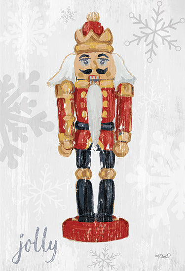 Kate Sherrill KS281 - KS281 - Vintage Jolly Nutcracker - 12x18 Christmas, Holidays, Nutcracker, Jolly, Typography, Signs, Textual Art, Winter, Snowflakes from Penny Lane