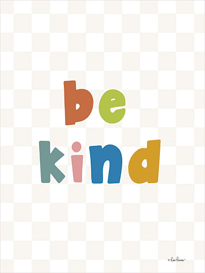 Lisa Larson LAR620 - LAR620 - Be Kind - 12x16 Inspirational, Be Kind, Typography, Signs, Textual Art, Rainbow Colors, Plaid Background, Triptych from Penny Lane