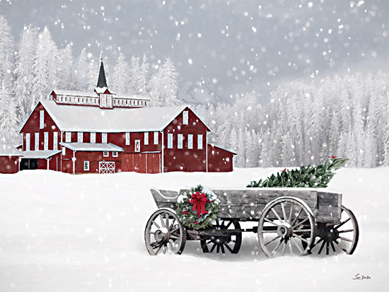 Lori Deiter LD3414 - LD3414 - Snowy Weathered Wagon - 16x12 Photography, Winter, Christmas, Holidays, Farm, Barn, Red Barn, Landscape, Snow, Wagon, Christmas Tree from Penny Lane