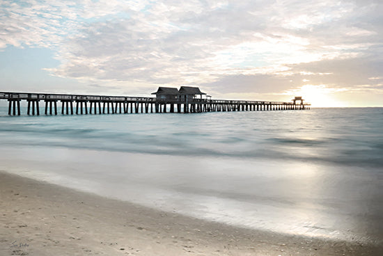 Lori Deiter LD3426 - LD3426 - Pier Sunset - 18x12 Photography, Coastal, Landscape, Pier, Ocean, Beach, Sand, Clouds, Sky from Penny Lane
