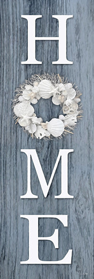 Lori Deiter LD3654 - LD3654 - Beach Home Sign  - 12x36 Inspirational, Home, Typography, Signs, Textual Art, Wreath, Shells, White Shells, Coastal,  from Penny Lane