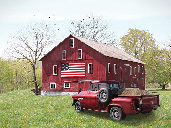 Lori Deiter LD3701 - LD3701 - Heartland Homage - 16x12 Photography, Farm, Barn, Red Barn, Truck, Red Truck, Patriotic, July 4th, Independence Day, American Flag, Landscape from Penny Lane