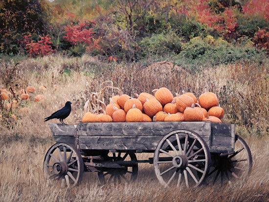 Lori Deiter LD3714 - LD3714 - Pumpkin Patch Picks II - 16x12 Photography, Fall, Landscape, Wagon, Pumpkins, Crow, Pumpkin Patch, Trees from Penny Lane