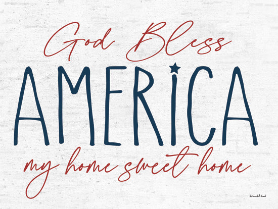 lettered & lined LET1178 - LET1178 - God Bless America - 16x12 Patriotic, Red, White & Blue, America, Independence Day, Inspirational, God Bless America, My Home Sweet Home, Typography, Signs, Textual Art from Penny Lane