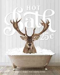 LET981 - Deer Hot Bath - 12x16