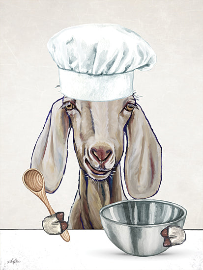 Lee Keller LK244 - LK244 - Ready to Bake Goat - 12x16 Kitchen, Farmhouse/Country, Goat, Whimsical, Spoon, Bowl. Ready to Bake from Penny Lane