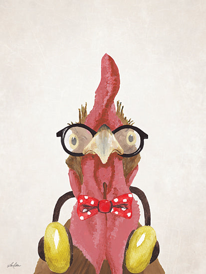 Lee Keller LK247 - LK247 - Hipster Rooster - 12x16 Whimsical, Rooster, Headphones, Glasses, Bowtie, Hipster Rooster from Penny Lane