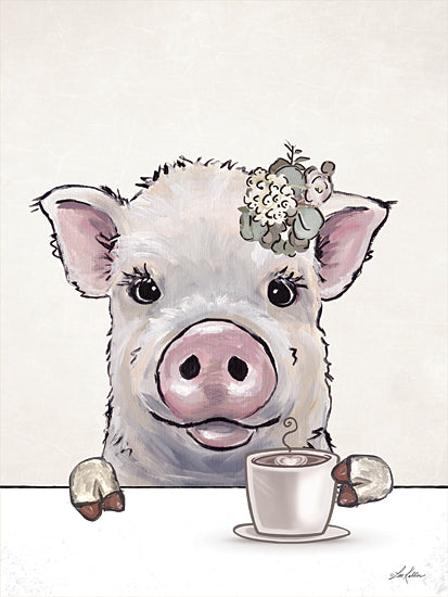 Lee Keller LK249 - LK249 - Good Morning Pig - 12x16 Whimsical, Kitchen, Pig, Flowers, Coffee, Coffee Cup,  Farm, Typography, Signs, Textual Art, Farmhouse/Country from Penny Lane