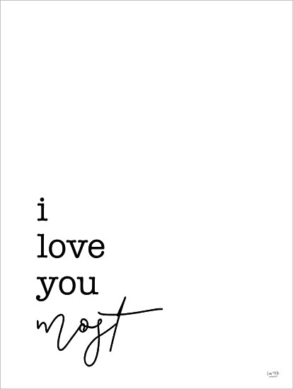 Lux + Me Designs LUX965 - LUX965 - I Love You Set 2 of 2 - 12x16 Inspirational, Bedroom, Spouses, I Love You Most, Typography, Signs, Textual Art, Diptych, Black & White from Penny Lane