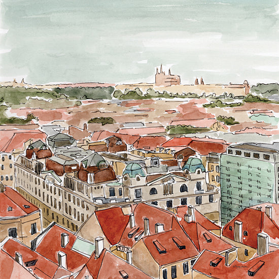 Molly Mattin MAT145 - MAT145 - Prague Rooftops - 12x12 Prague, Czech Republic, Rooftops, Houses, Buildings, Landscape, Abstract from Penny Lane