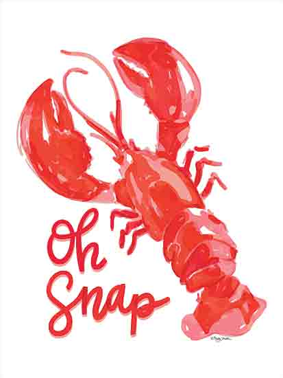 Molly Mattin MAT149 - MAT149 - Oh Snap Lobster - 12x16 Coastal, Lobster, Humor, Oh Snap, Typography, Signs, Textual Art, Pink from Penny Lane